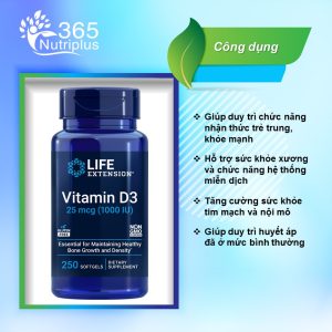 Viên uống Bổ sung Vitamin D3 của Life Extension